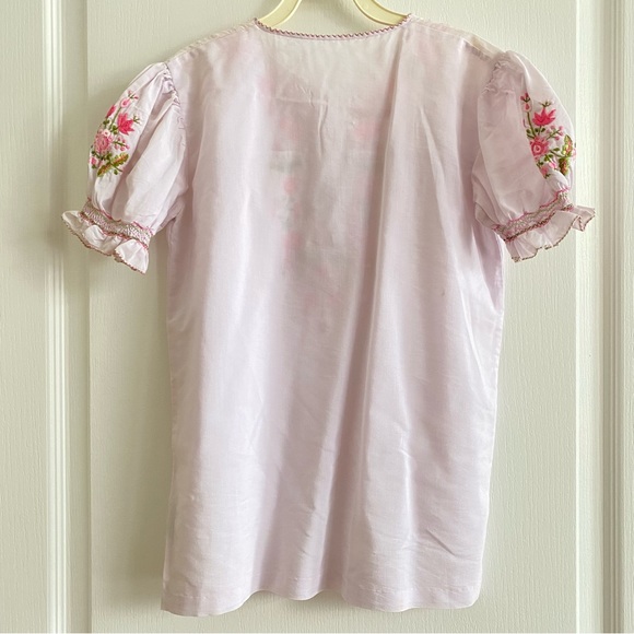 Vintage dress white with pink and green floral embroidery 🤍 - Picture 3 of 3